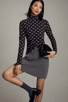 Maeve Printed Long-Sleeve Turtleneck Top