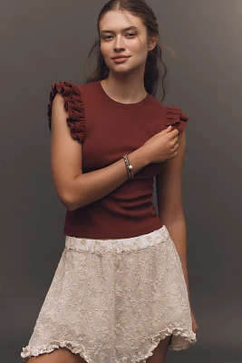 Maeve Ribbed Ruffle Tank Top