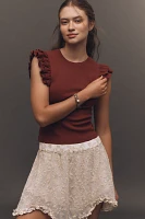 Maeve Ribbed Ruffle Tank Top