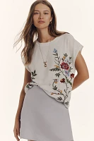 By Anthropologie Growing Florals Muscle Tee