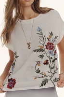 By Anthropologie Growing Florals Muscle Tee