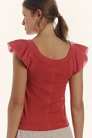 Pilcro Flutter-Sleeve Sport Tank