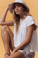 By Anthropologie Smocked Yoke Top
