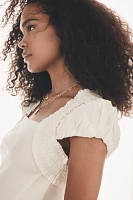 By Anthropologie Smocked Shoulder Top