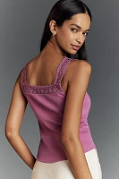 By Anthropologie Crochet-Trim Tank Top