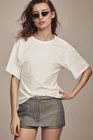 By Anthropologie Short-Sleeve Fitted Waist Top