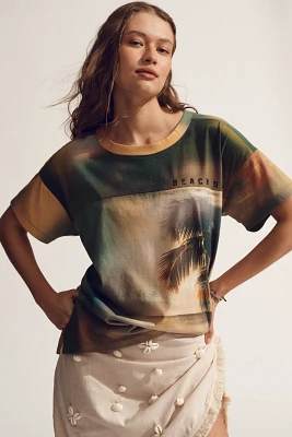 The Jordyn Cotton-Slub Crew-Neck Oversized Tee by Pilcro