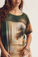 The Jordyn Cotton-Slub Crew-Neck Oversized Tee by Pilcro