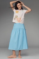 The Bennie Cotton-Slub Crew-Neck Tee by Pilcro: Watercolor Edition