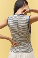 Pilcro V-Neck Sleeveless Ruched Tee