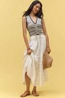 Pilcro V-Neck Sleeveless Ruched Tee