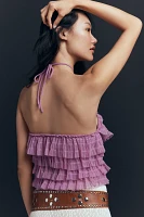 By Anthropologie Halter Ruffle Tank Top​