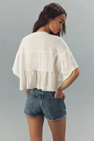 Pilcro Boxy Crochet Babydoll Blouse
