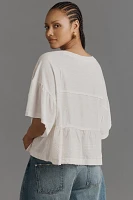 Pilcro Boxy Crochet Babydoll Blouse