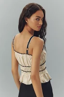 Pilcro Tiered Ruffle-Hem Ruched Tank Top