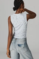 Pilcro V-Neck Pointelle Tank