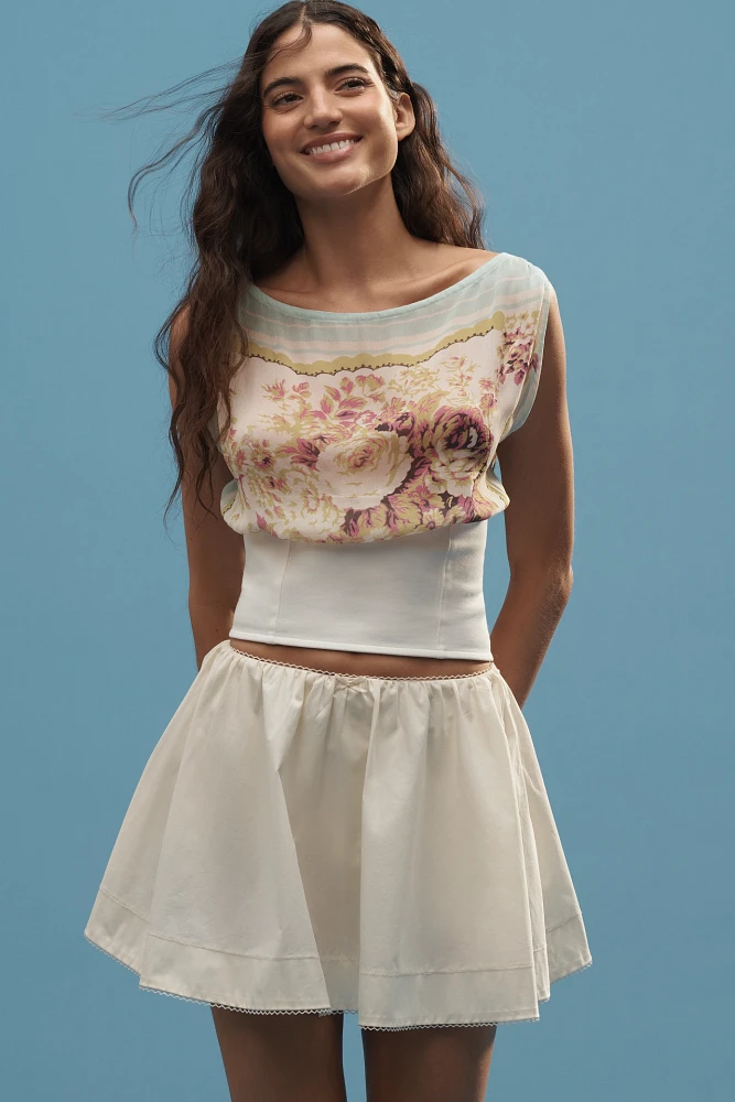 By Anthropologie Twofer Off-the-Shoulder Scarf Top