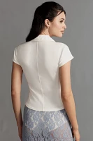 Pilcro Collared Lace-Up Baby Tee
