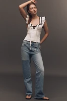 By Anthropologie Ruffled Tie-Front Tank
