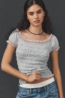 Maeve Off-The-Shoulder Smocked Top