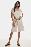 By Anthropologie Short-Sleeve Chiffon Mix Top