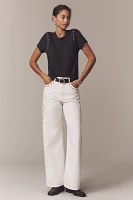 The Bennie Cotton Slub Crew-Neck Grommet Tee by Pilcro