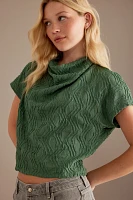 By Anthropologie Textured Funnel-Neck Top