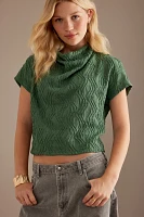 By Anthropologie Textured Funnel-Neck Top