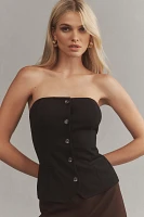 By Anthropologie Tailored Button-Front Tube Top