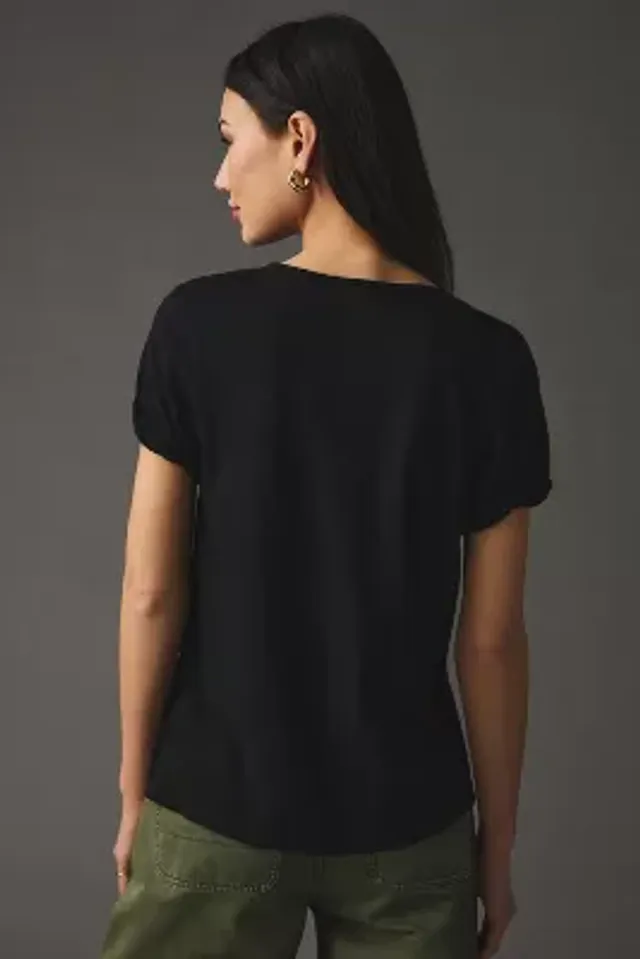 Clare V. Block Ciao Original Tee in Black w/ Cream - Bliss Boutiques