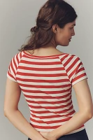 Maeve Embroidered Flowers Scoop-Neck Tee