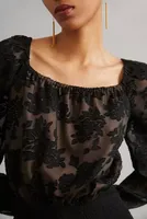 Current Air Smocked Lace Blouse