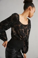 Current Air Smocked Lace Blouse