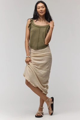 Pilcro Ruffle-Trim Scoop-Neck Tank