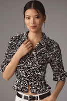 Maeve Smocked Button-Front Top