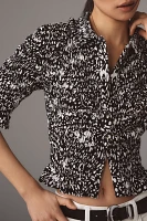 Maeve Smocked Button-Front Top