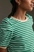 Maeve Puff-Sleeve Striped Top