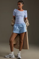 Maeve Puff-Sleeve Striped Top