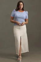 Maeve Puff-Sleeve Striped Top
