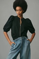 Maeve Puff-Sleeve Bomber Jacket