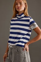 Maeve Turtleneck Sequin Baby Tee