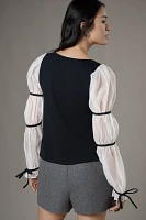 Maeve Balloon-Sleeve Top