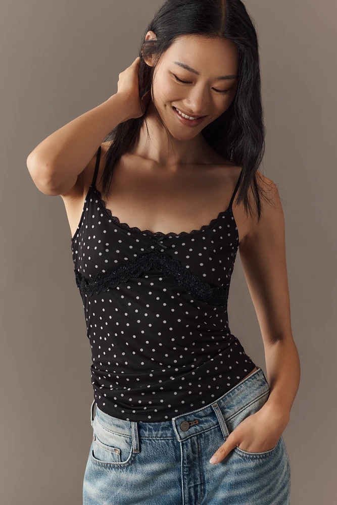 Maeve Lace-Trim Scoop-Neck Tank