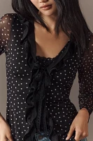Maeve Lace-Trim Sheer Cardigan Top