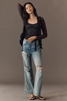 Maeve Lace-Trim Sheer Cardigan Top