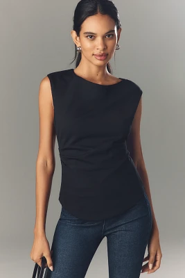 Maeve Short-Sleeve Structured Asymmetrical Top