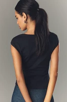 Maeve Short-Sleeve Structured Asymmetric Top