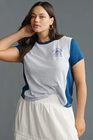 The Bennie Cotton-Slub Crew-Neck Tee by Pilcro: Colorblock Edition