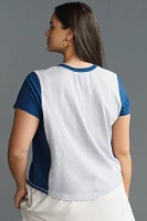 The Bennie Cotton-Slub Crew-Neck Tee by Pilcro: Colorblock Edition