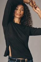 Sanctuary Long-Sleeve Side-Slit Tee